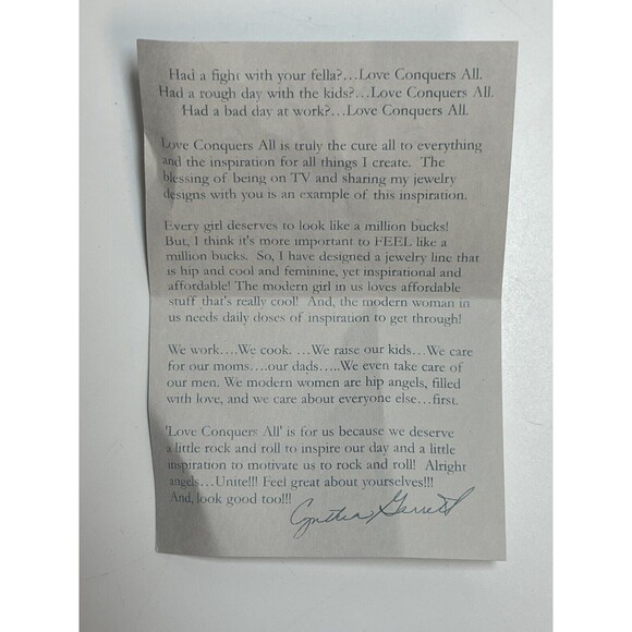 Cynthia Garrett Love Conquers All BELIEVE Necklace New - Picture 5 of 6